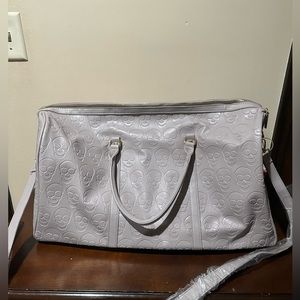 Betsey Johnson Grey Skull Embossed Weekender Duffle Bag- NWT